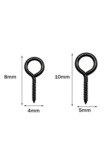 Choice 8x4mm Black 200pcs Black Tiny Small Screw Eye Pins Hooks for Jewelry M...