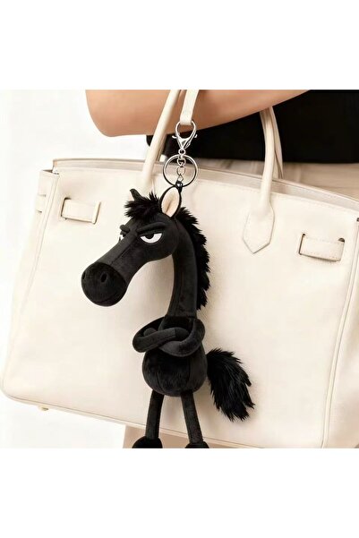 Choice5 black A3 Black Horse Decoration High Quality Plush Horse Keychain Bla...
