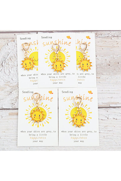 Choice MULTI 5pcs Positive and Sunny Smiling Sun Keychain Set Send a sunshine...
