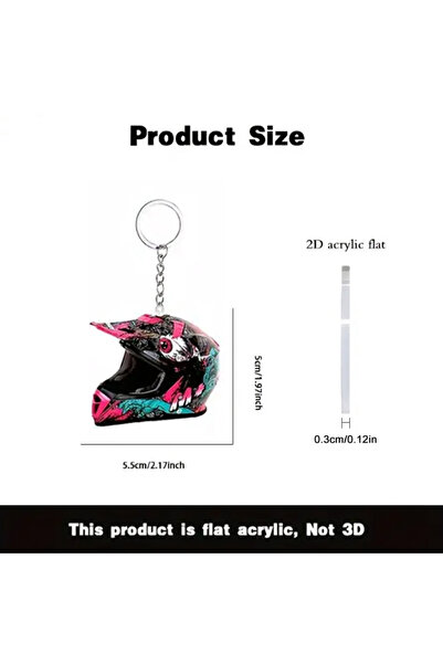 Choice A3 Keychain Helmet 2D Flat Motorcycle Helmets Safety Fashion Stereo Au...