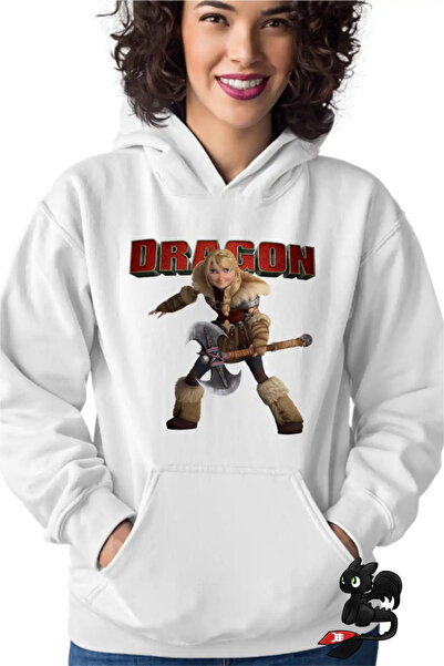 OEM Γυναικείο Φούτερ με Κουκούλα Αστρίντ Πολεμίστρια Βίκινγκς Πώς να εκπαιδεύ...