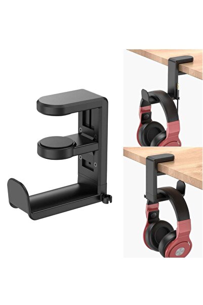 Arabest Rotating Headphone Stand,Adjustable Clamp-on Under Desk,360 Degree Sw...