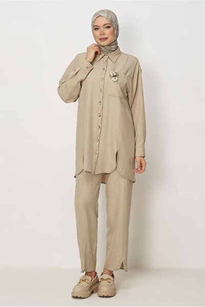 Alvina Linen Effect Suit with Pants 46316