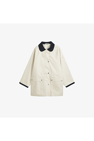 Gant Kadın Krem Relaxed Fit Klasik Yaka Ceket