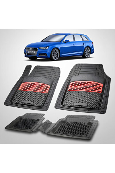 TEAMCAR Πατάκια δαπέδου συμβατά με Audi A4 B9 Avant Break 2016-2024 |   Κόκκινο