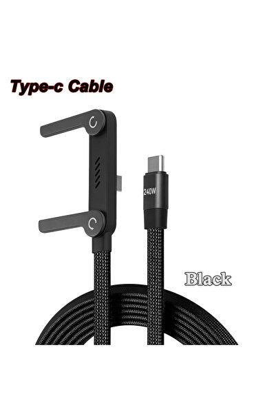 Choice Black Cable 240W 2-in-1 Fast Charging Foldable Bracket Data Cable Type...