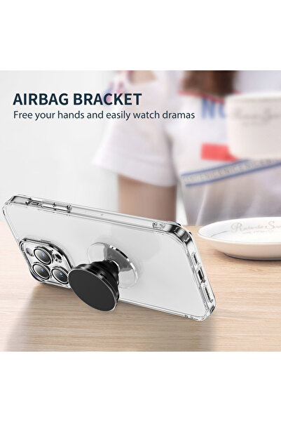 Choice1 حامل MagSafe أسود بتصميم متطور، شبه شفاف مع تعديل تلسكوبي، مريح وعملي.