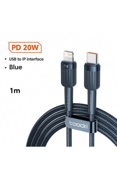 Choice6 كابل توكي 1 متر أزرق USB-C إلى آي بي 2.4 أمبير لهواتف آيفون 14 و13 و1...