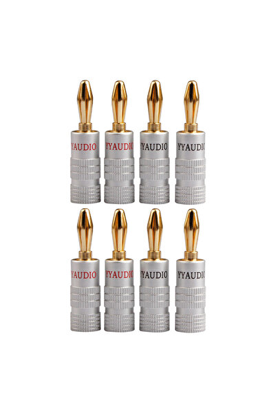 Choice 8 pcs YYAUDIO Pure Copper Gold-Plated Banana Plug Speaker Connection 4...
