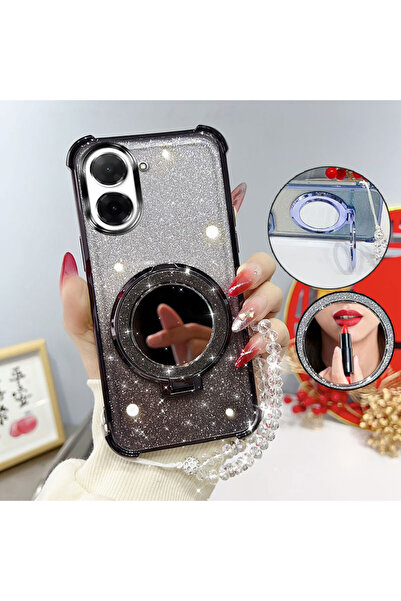 Choice8 Redmi A5 4G Case & Strap Black Glitter Four-Corner Shockproof Phone C...