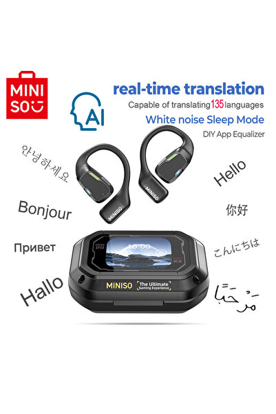 Choice3 سماعات رأس لاسلكية MINISO AI-black AI MINISO M98، سماعات أذن رياضية ب...