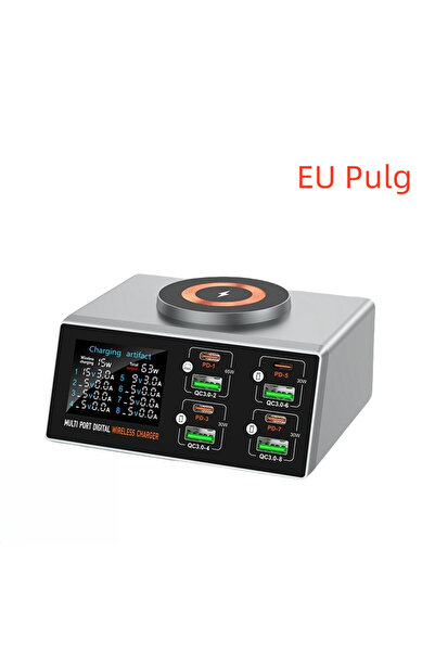 Choice1 EU Pulg 140W Multi-Port Charger with Digital Display, PD+QC, and Desk...