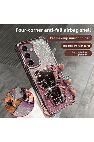 Choice21 Pink Samsung A17 4G 5G Luxury Glitter Mirror Hello Kitty Stand Phone...