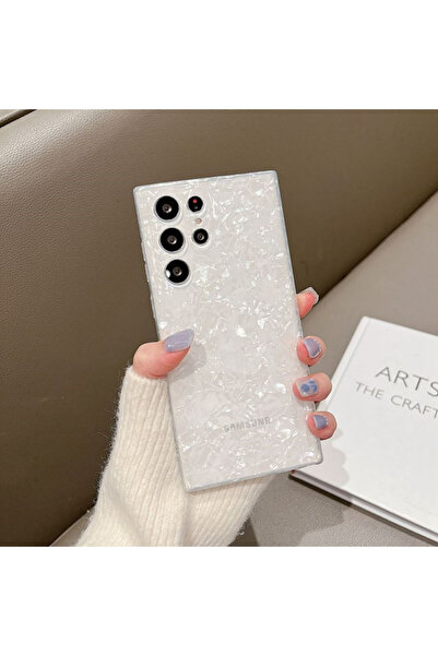 Choice3 WHITE For Galaxy S26Ultra Fashion Glitter Shell Marble Anti-Drop Prot...