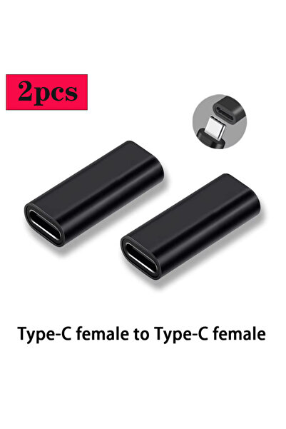 choice2 محول USB C أنثى إلى أنثى أسود (قطعتان) USB C 3.1 لتوصيل كابلين من الن...