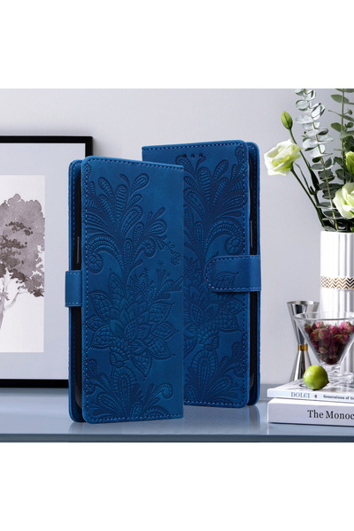 Choice55 Galaxy A56 Blue Magnetic Flip Leather Cover Wallet Case For A03S A04...