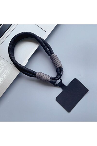 Choice1 black Macaron Color Short Mobile Phone Lanyard Phone Pad Double Head ...