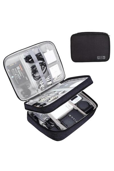 Choice Black Cable Storage Bag Waterproof Electronic Cable Organizer Travel E...