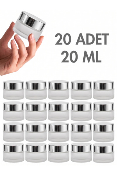 Milea 20Pcs Silver Glossy Cap Frosted Lip Skin Care Cream Cosmetic Hand Care ...