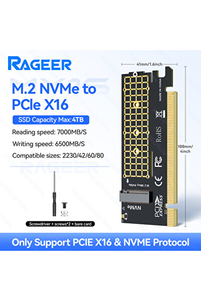 Choice1 بطاقة محول MX16 RAGEER M.2 NVMe إلى PCIe 4.0 x16 تدعم سرعة 64 جيجابت ...