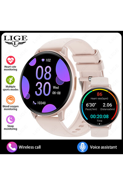 Choice3 ساعة ذكية LIGE وردية اللون طراز LIGE 2026 للرجال والنساء مع ميزة الات...