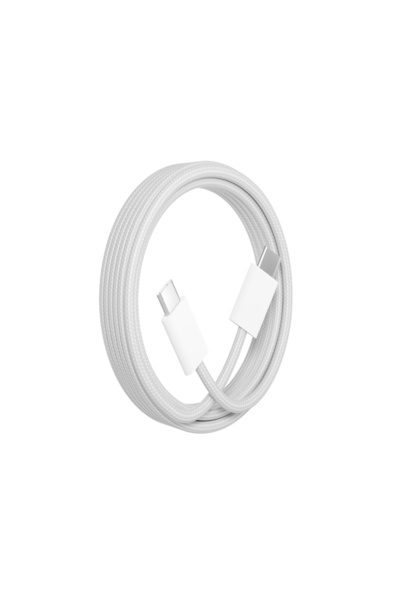 Choice10 كابل شحن سريع ونقل بيانات USB-C إلى Type-C بطول 2 متر، أبيض، بقوة 60...