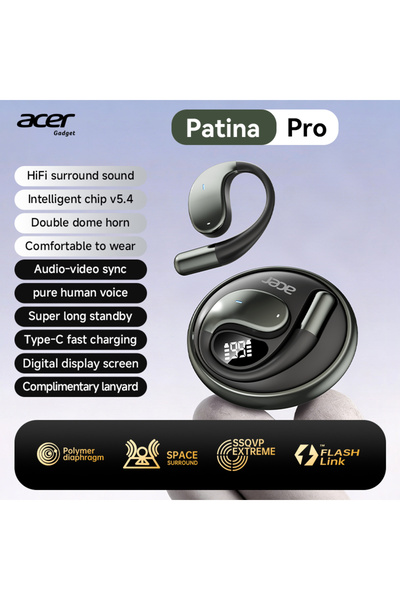 Choice Black Acer Ohr550 Open-Type Wireless Bluetooth Headphones, Ear-Hook St...