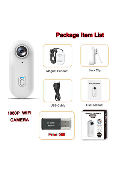 Choice1 كاميرا جيب صغيرة بدقة 4K (بدون بطاقة TF) بدقة FHD 1080P (WH-Lite) مع ...
