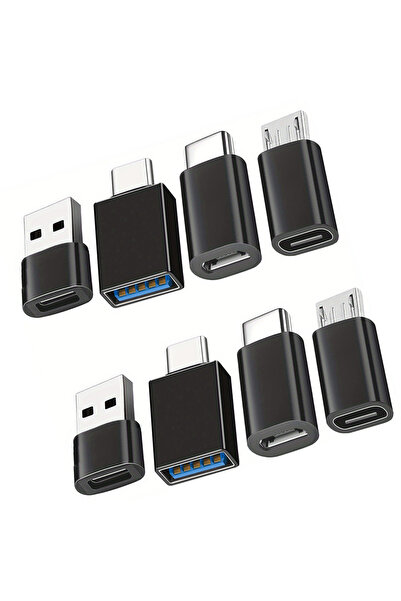 Choice محول OTG من USB إلى USB C، 8 قطع باللون الأسود، موصل أنثى من النوع C إ...