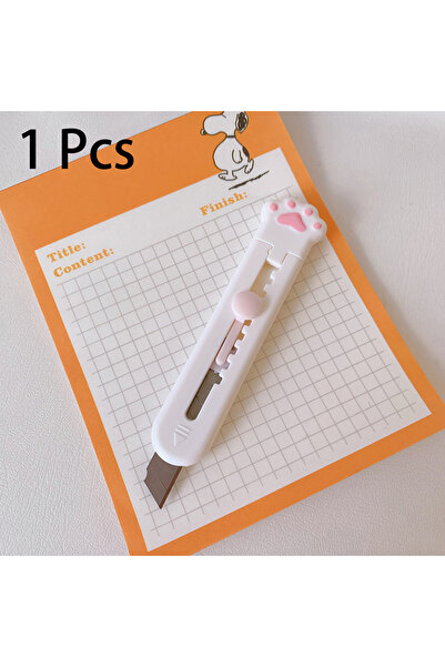 choice2 White Retractable Mini Portable Cat Claw Utility Knife Cute Creative ...