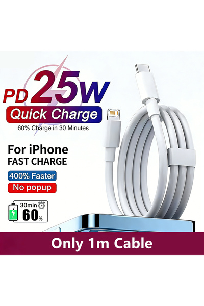 Choice4 Only 1m Cable 25W PD USB C Multi-Port Fast Charger For iPhone 11 12 1...