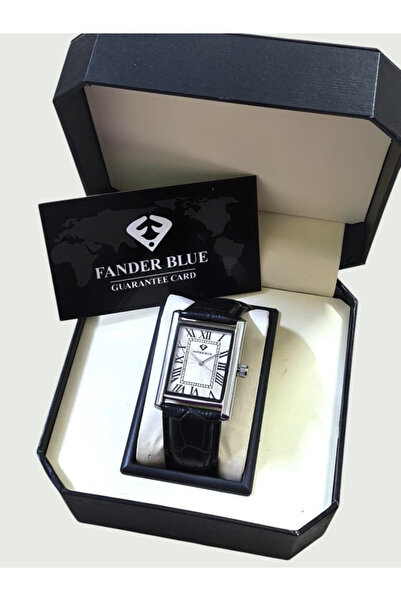 FANDER BLUE Modern Watch with Leather Strap and Transparent Dial with Modern ...