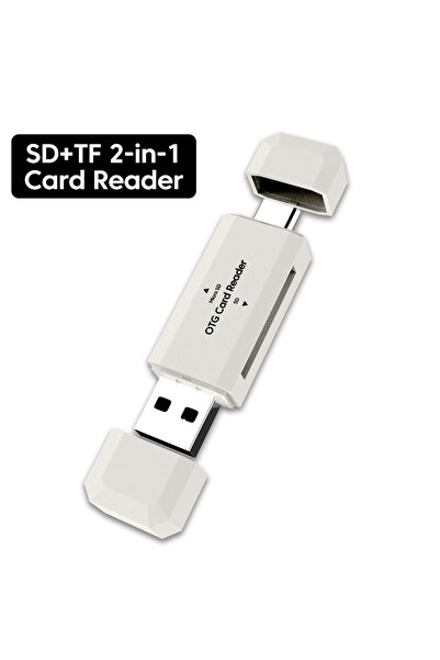 Choice White 2 in 1 Type C SD TF Card Reader USB 2.0 Card Reader for PC Lapto...