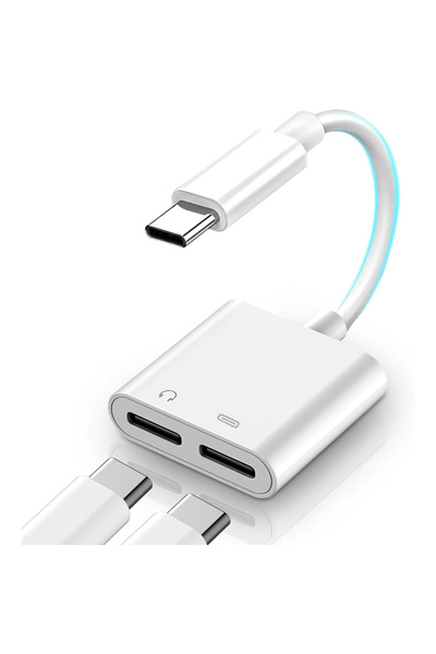 Choice1 محول صوت من النوع C إلى USB C + USB C، محول صوت من النوع C مع دونجل ل...