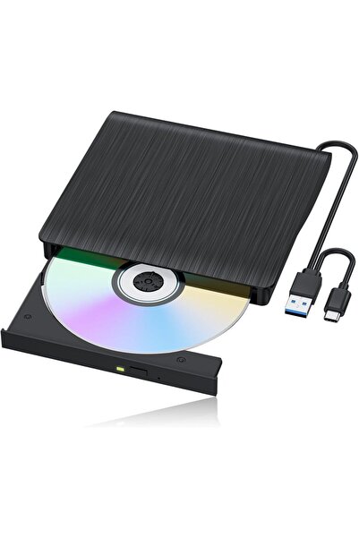 Choice Black External DVD CD Drive for Laptop PC USB 3.0 Type-C CD Burner Por...