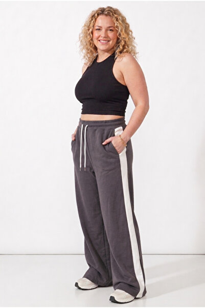 DAXİS Sportwear Company ΓΥΝΑΙΚΕΙΑ Φαρδιά Φούτερ Παντελόνια με Λευκές Ρίγες