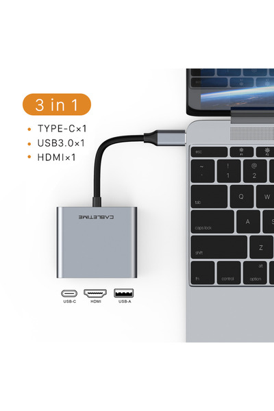 Choice محول USB C 3 في 1 من CABLETIME مع منفذ HDMI بدقة 4K لجهاز نينتندو سويت...