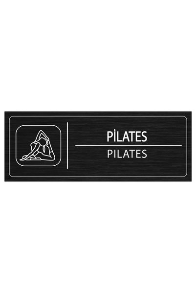 Mayeka Pilates İsimlik Siyah Metal Kapı İsimliği Levhası Yönlendirme Tabelası