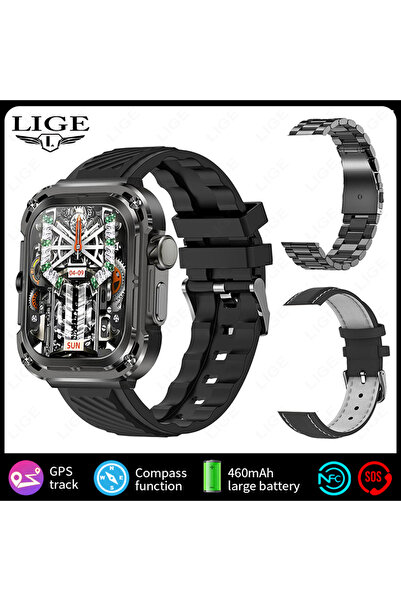 Choice ساعة ذكية LIGE للصحة باللون الأسود، سيليكون، جديدة، شاشة 2.1 بوصة فائق...