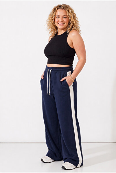 DAXİS Sportwear Company ΓΥΝΑΙΚΕΙΑ Φαρδιά Φούτερ Παντελόνια με Λευκές Ρίγες