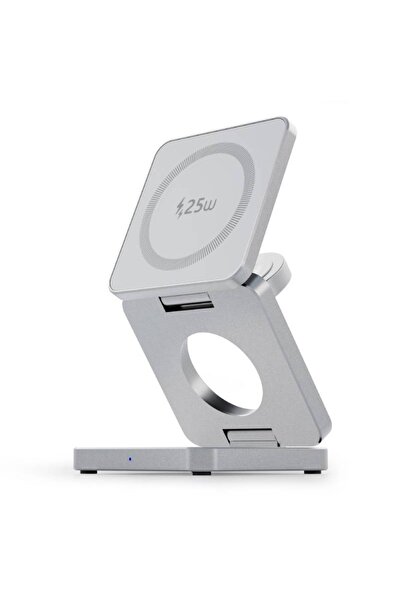 Choice1 محطة شحن لاسلكية مغناطيسية قابلة للطي 3 في 1 بتقنية Qi2.2-Silver Qi1/...