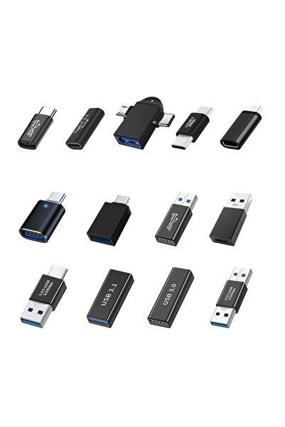 Choice مجموعة محولات OTG USB 3.0 من النوع C مكونة من 13 قطعة، محول USB-A أنثى...