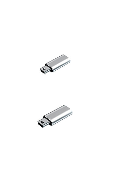 choice2 Silver 2Pcs Mini USB to Type C Adapter 5 Pin Male to Female USB Type ...