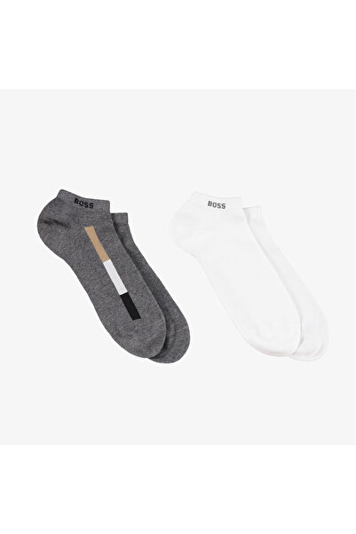 BOSS 2Pas Iconic Stripe Erkek Gri Çorap
