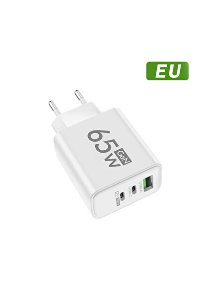 choice2 شاحن سريع أوروبي أبيض بمنفذ USB من نوع C بقوة 65 واط لهواتف آيفون متع...