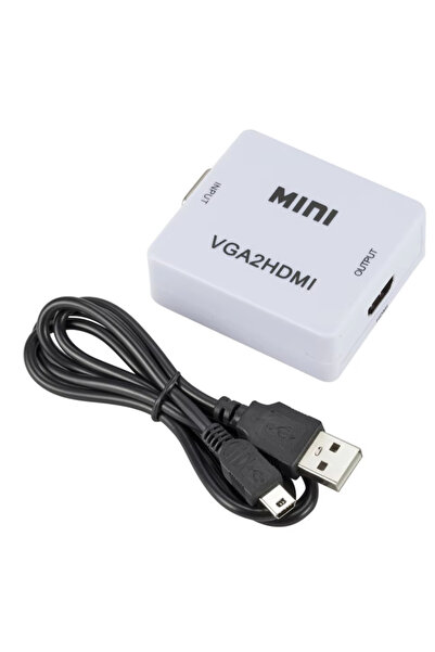 Choice kebidumei WHITE VGA to HDMI-compatible Converter Box VGA2HDMI Adapter ...
