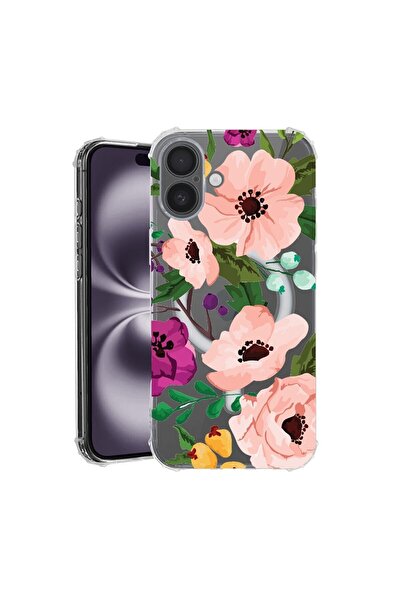 bestcase Husa pentru Apple iPhone 16 Plus, MagSafe Anti Shock, Pastel Flowers...