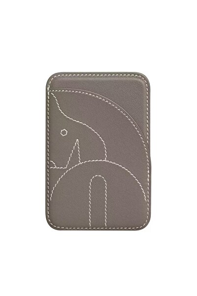 Choice5 Grey Leather card holder magnetic bag magnetic phone case ID bag NFC ...