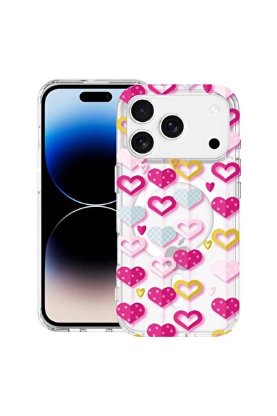 bestcase Husă pentru Apple iPhone 17 Pro Max cu Design Lovely Hearts, Mag Ant...