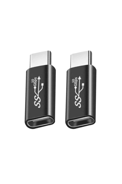 Choice محول USB C ذكر إلى أنثى أسود (عبوة من قطعتين)، موسع من النوع C 3.1، نا...